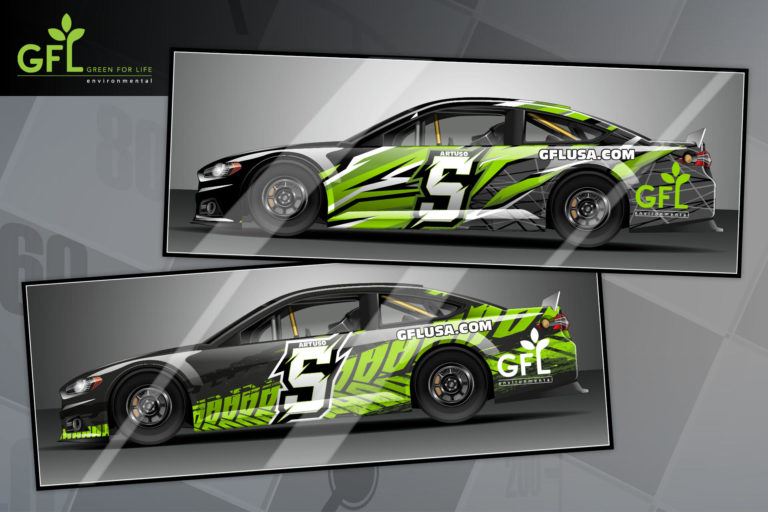 Nascar car wrap created for GFL