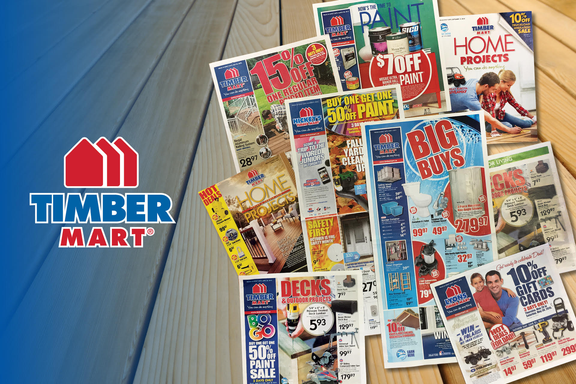 Various Timber Mart print layouts