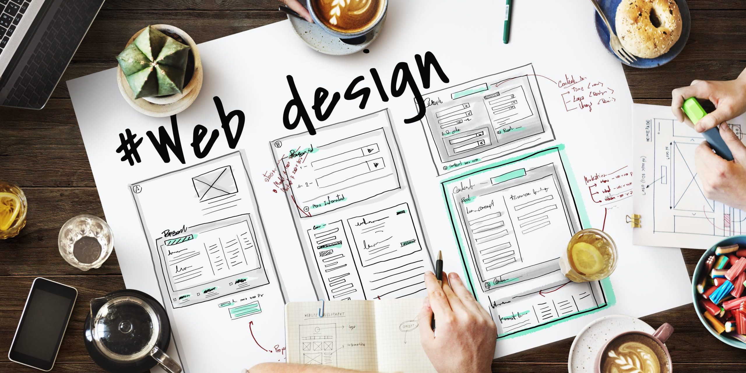 web design plan written on paper