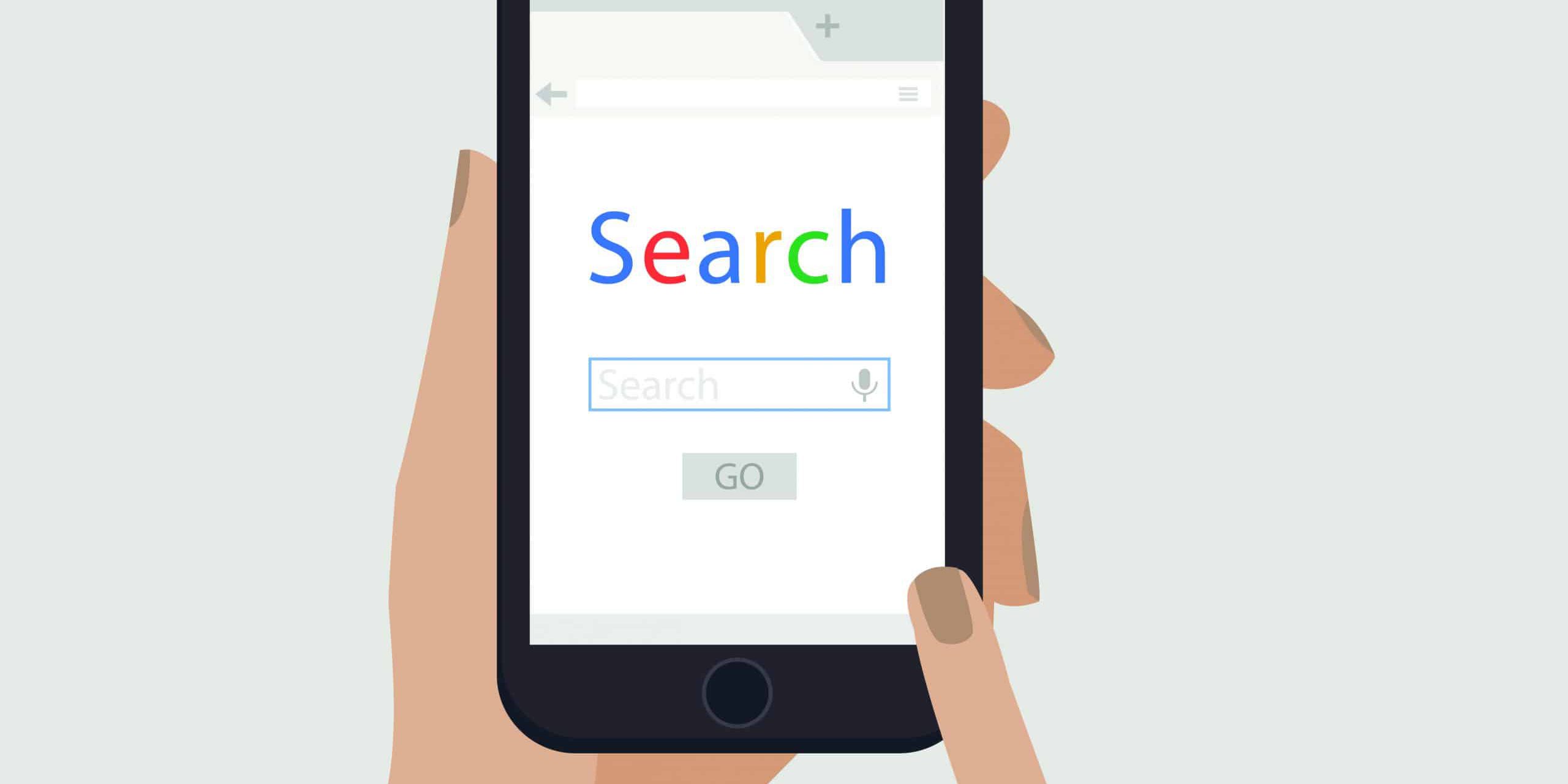 Completing a Google search on mobile