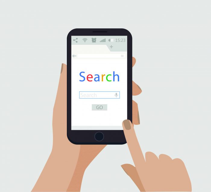 Completing a Google search on mobile