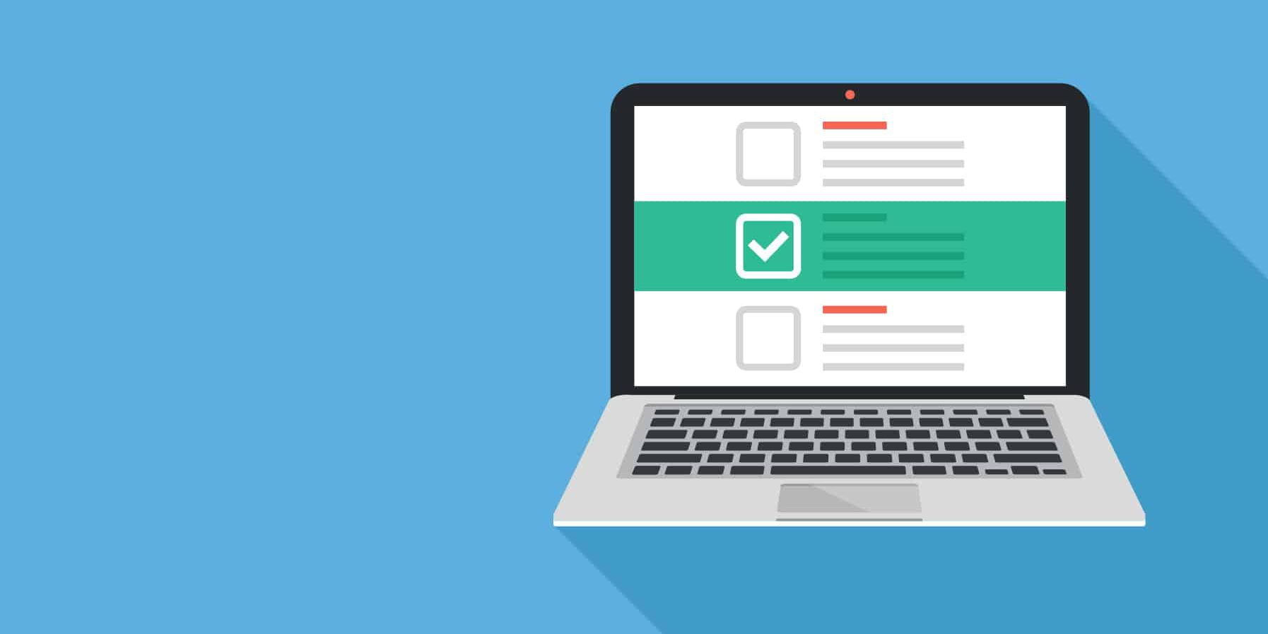 Laptop showing a landing page