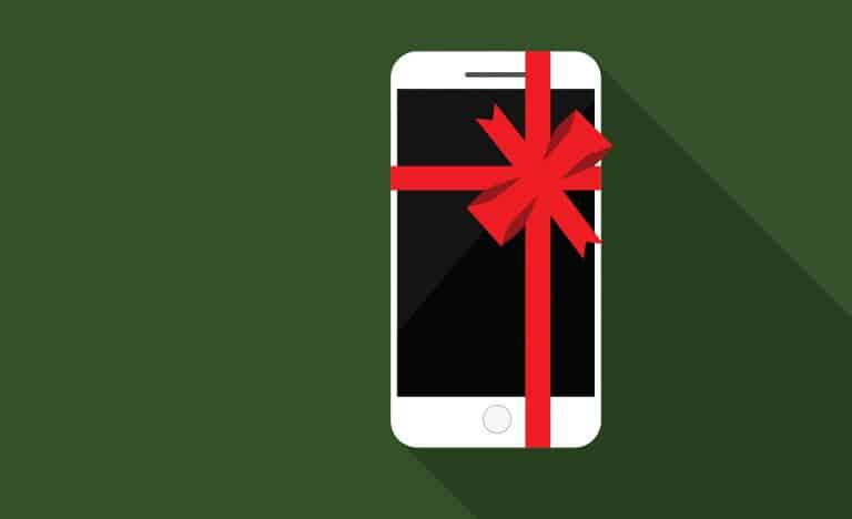 Chrismas-wrapped iPhone