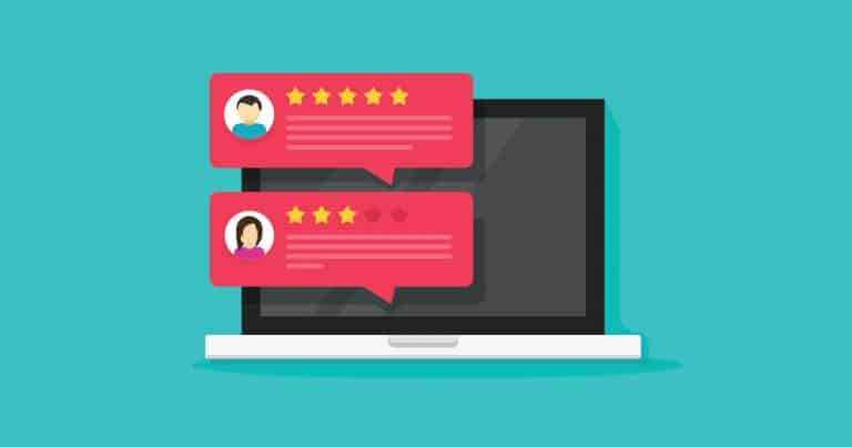 Customer reviews on a computer